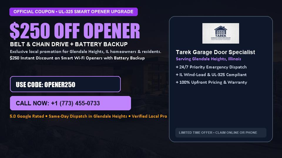 $250 OFF Smart Wi-Fi Garage Door Opener Installation in Glendale Heights, IL - Tarek Garage Door Specialist