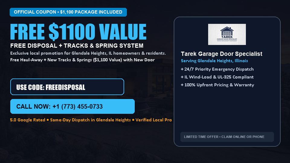 FREE Old Door Haul-Away & Heavy-Duty Tracks in Glendale Heights, IL - Tarek Garage Door Specialist